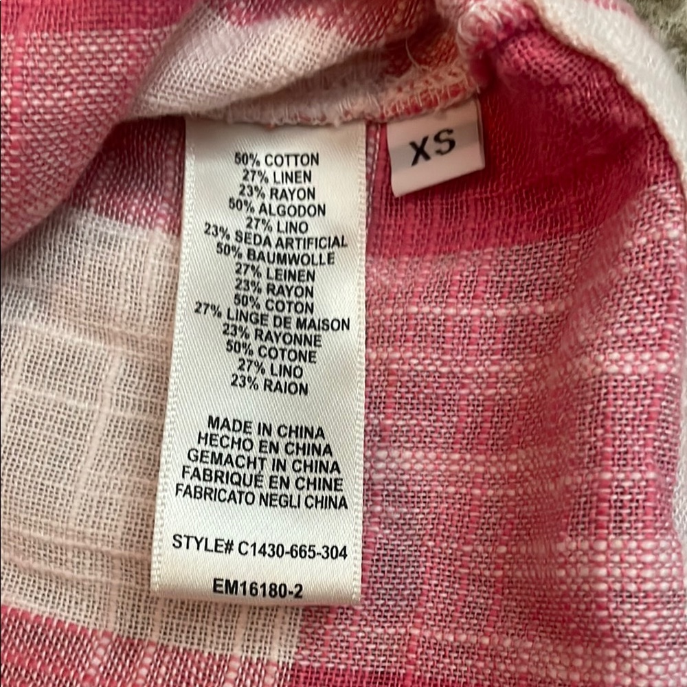 Cloth & Stone Gingham Lightweight Long Sleeve Blouse - Picture 4 of 5